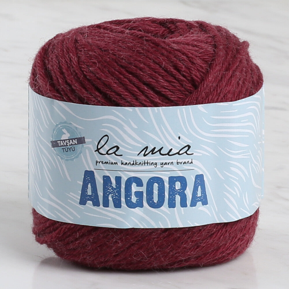 La Mia Angora 50GR Bordo El Örgü İpi - L005